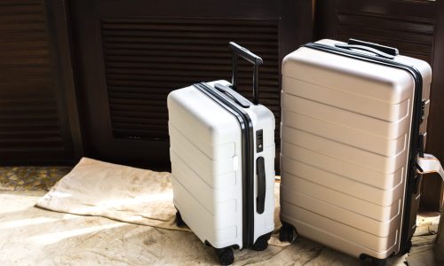 Luggage in a hotel room